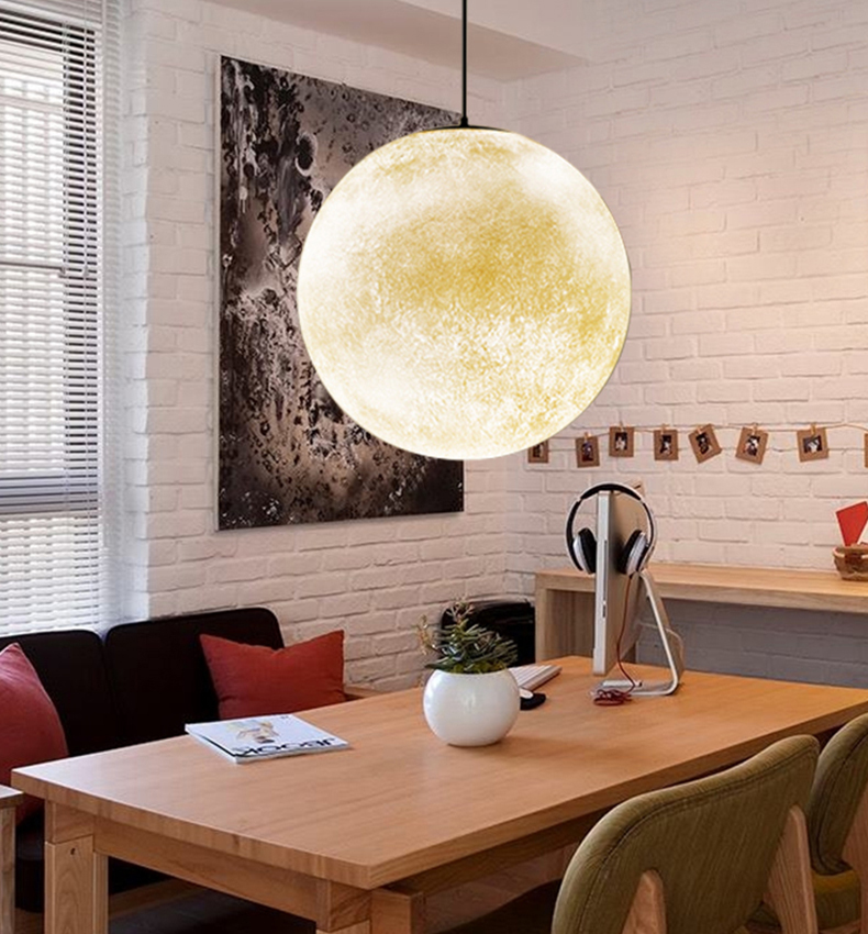 Hot Sale LED Pendant Lights Moon Light Indoor Lighting Office Study Lamp Chandelier Celestial Ball Lamps Creativity Factory Outlet