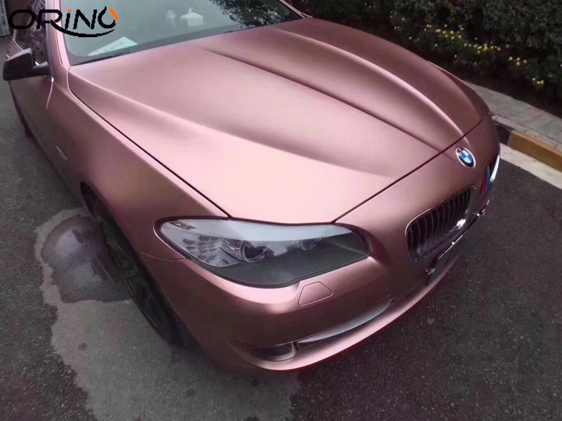 Premium Pearl Matte Metallic Rose Gold Vinyl Wrap Film Car Foil Wrapping with Air Release Adhesive Decal Stiker