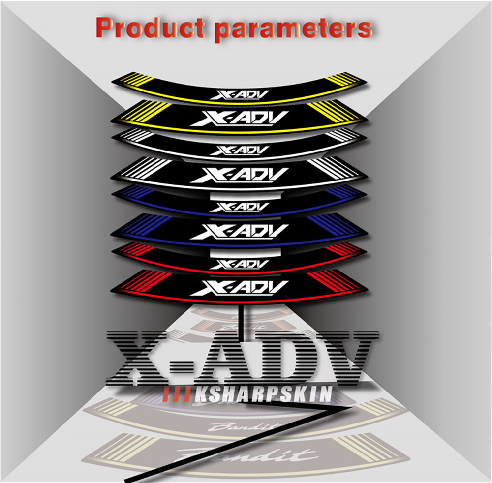 8X motorcycle sticker tire sticker personality reflective decorative decal fashion wheel foil for honda X-ADV xadv xadv750, Red
8X motorcycle sticker tire sticker personality reflective decorative decal fashion wheel foil for honda X-ADV xadv xadv750, Red