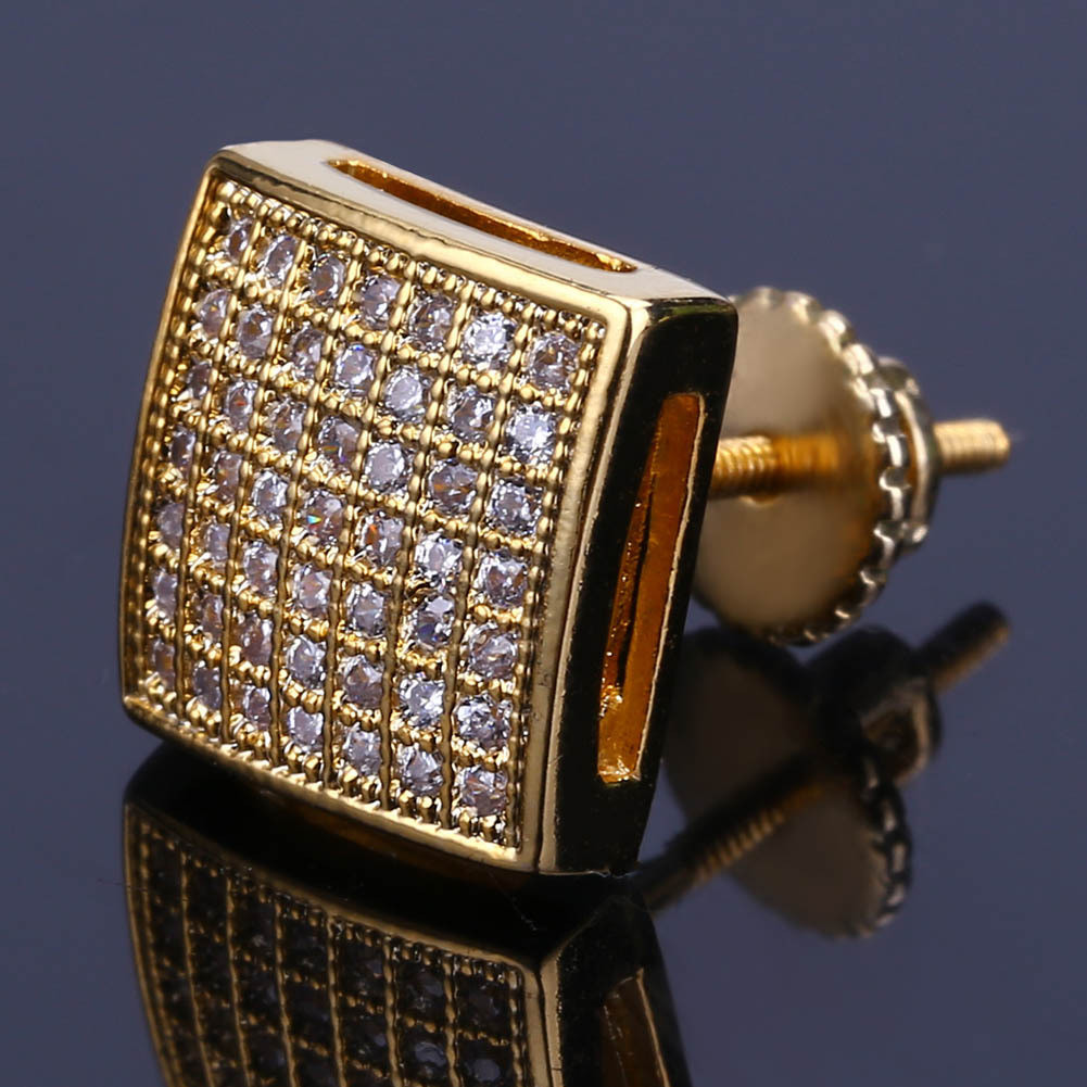Luxury Earrings Jewelry For Men Women Fashion High Grade 18K Gold Plated Square Stud Earrings Glarrings Zircon Hip Hop Earring, Golden;silver
Luxury Earrings Jewelry For Men Women Fashion High Grade 18K Gold Plated Square Stud Earrings Glarrings Zircon Hip Hop Earring, Golden;silver