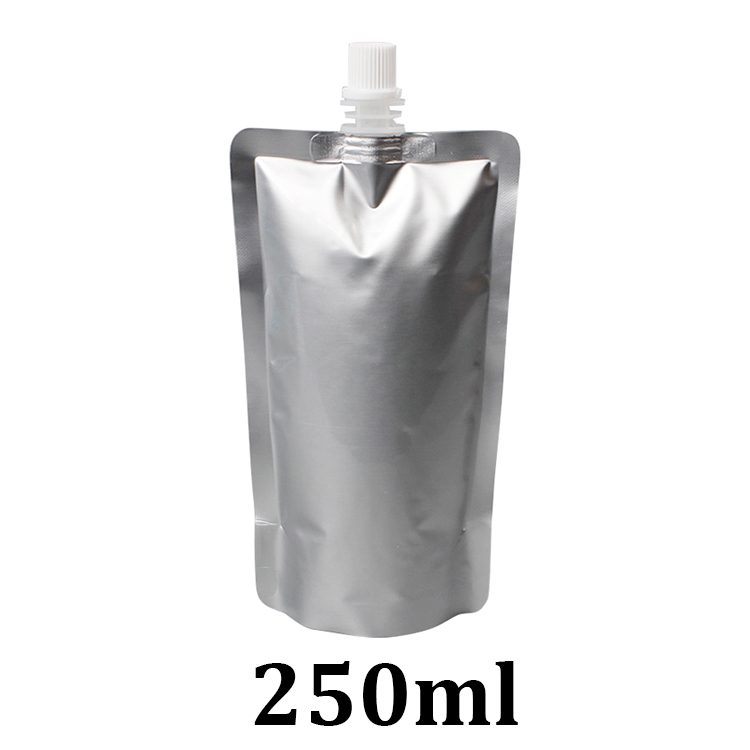 250ml silver aluminum foil food grade doy pack storage pouch 250 ml standup bag with spout for liquid packaging
250ml silver aluminum foil food grade doy pack storage pouch 250 ml standup bag with spout for liquid packaging