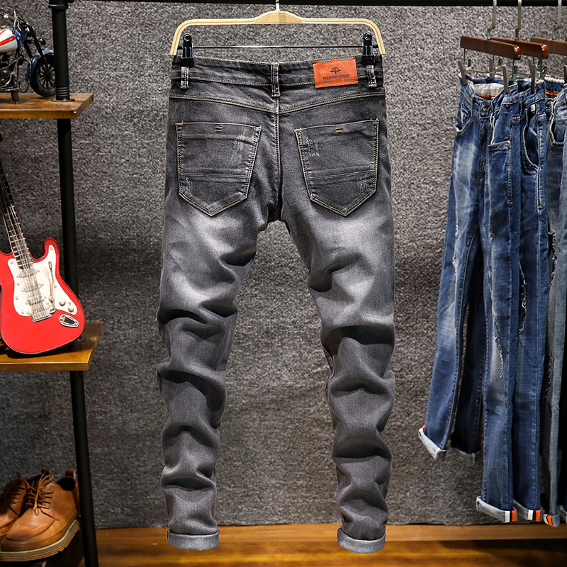 Fashion Men Casual Jeans Slim Fit Trousers Tight Pants / Skinny Straight Mens Denim Male Stretch Trouser