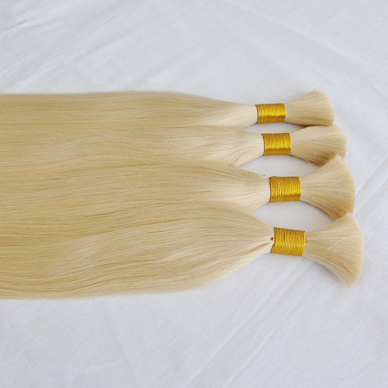 top quality human hair brazilian human hair bulk for braiding 300g 3 bundles lot 100 human straight wave color 613