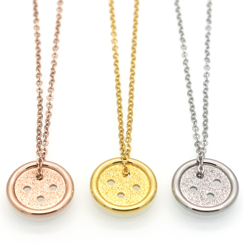 Wholesale-2019 brand pendant button Luxury Titanium steel rose gold necklace women clavicle charm couple lover necklace jewelry wholesale
Wholesale-2019 brand pendant button Luxury Titanium steel rose gold necklace women clavicle charm couple lover necklace jewelry wholesale