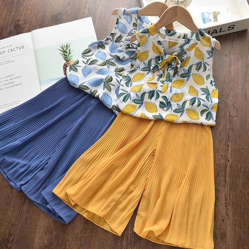 Kids Clothes Girls Sets Boho Lemon Printing Chiffon Bow Sleeveless Tops+wide Leg Pants Outfits Children Baby Toddler Girls Sets, Blue
Kids Clothes Girls Sets Boho Lemon Printing Chiffon Bow Sleeveless Tops+wide Leg Pants Outfits Children Baby Toddler Girls Sets, Blue