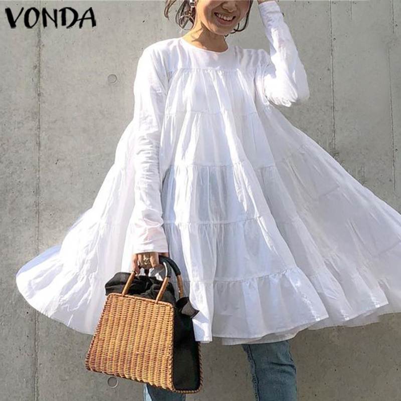 VONDA Women Dress Vintage O Neck Long Sleeve Bohemian Mini Dress 2020 Summer Beach Sundress Casual Loose Vestidos Plus Size, Black
VONDA Women Dress Vintage O Neck Long Sleeve Bohemian Mini Dress 2020 Summer Beach Sundress Casual Loose Vestidos Plus Size, Black