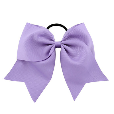 8 Inch Large Solid Cheerleading Ribbon Bows Grosgrain Cheer Bows Tie With Elastic Band/Girls Rubber Hair Band Beautiful EEA1367-3