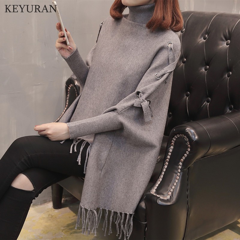 2019 New Autumn Winter Shawl Turtleneck Bat Long Sleeve Jacket Sweate Dress Cloak Tassel Loose Pullovers Knit Top Spring Coats, Black
2019 New Autumn Winter Shawl Turtleneck Bat Long Sleeve Jacket Sweate Dress Cloak Tassel Loose Pullovers Knit Top Spring Coats, Black