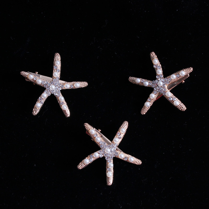 S891 Hot Fashion Jewelry Pearls Beads Rhinstone Starfish Hair Clip Barrette Womens Girls Hairpin Barrettes Wedding Accessories
S891 Hot Fashion Jewelry Pearls Beads Rhinstone Starfish Hair Clip Barrette Womens Girls Hairpin Barrettes Wedding Accessories