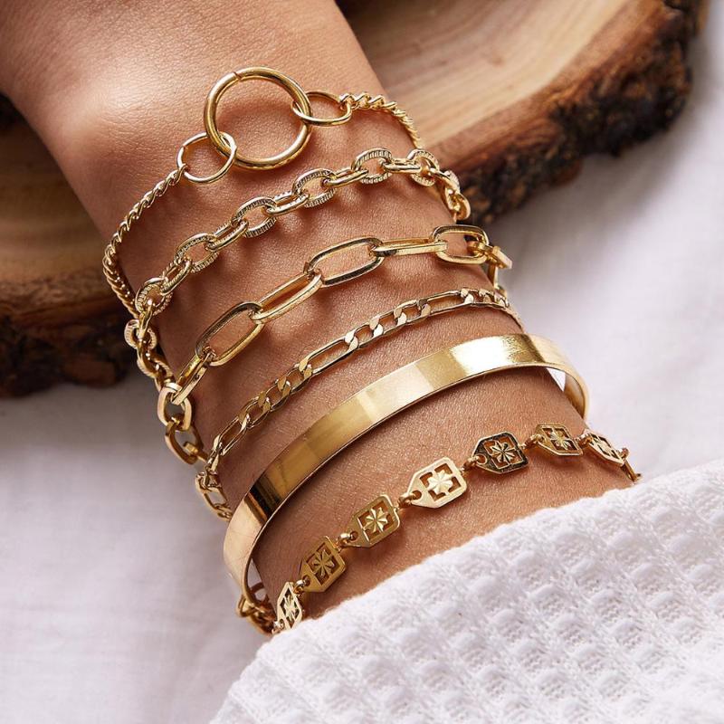 6 Pcs/set Vintage Female Bracelet Geometric Chain Women Wrist Jewelry Mixed Style Hiphop Punk Wear Independently Bangles Gift
6 Pcs/set Vintage Female Bracelet Geometric Chain Women Wrist Jewelry Mixed Style Hiphop Punk Wear Independently Bangles Gift