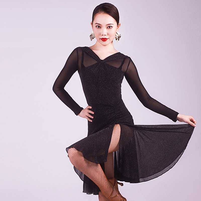 Sexy Latin Dance Dress Women Black Long Sleeve Cha Cha Salsa Tango Samba Performance Outfit Ballroom Rumba Practice Wear DC2290
Sexy Latin Dance Dress Women Black Long Sleeve Cha Cha Salsa Tango Samba Performance Outfit Ballroom Rumba Practice Wear DC2290