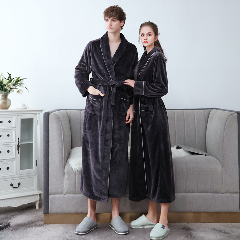 Winter Flannel Robe For Couple Loose Oversize 3XL Warm Kimono Bathrobe Long Sleeve V-neck Sleepwear Turn-down Collar Nightgown, Black women
Winter Flannel Robe For Couple Loose Oversize 3XL Warm Kimono Bathrobe Long Sleeve V-neck Sleepwear Turn-down Collar Nightgown, Black women