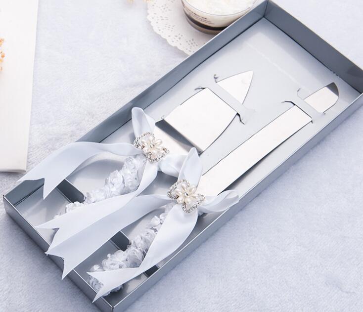 Party Supplies Stainless Steel Wedding Cake Knife Set Anniversary Parties Tableware Kitchen Accessories