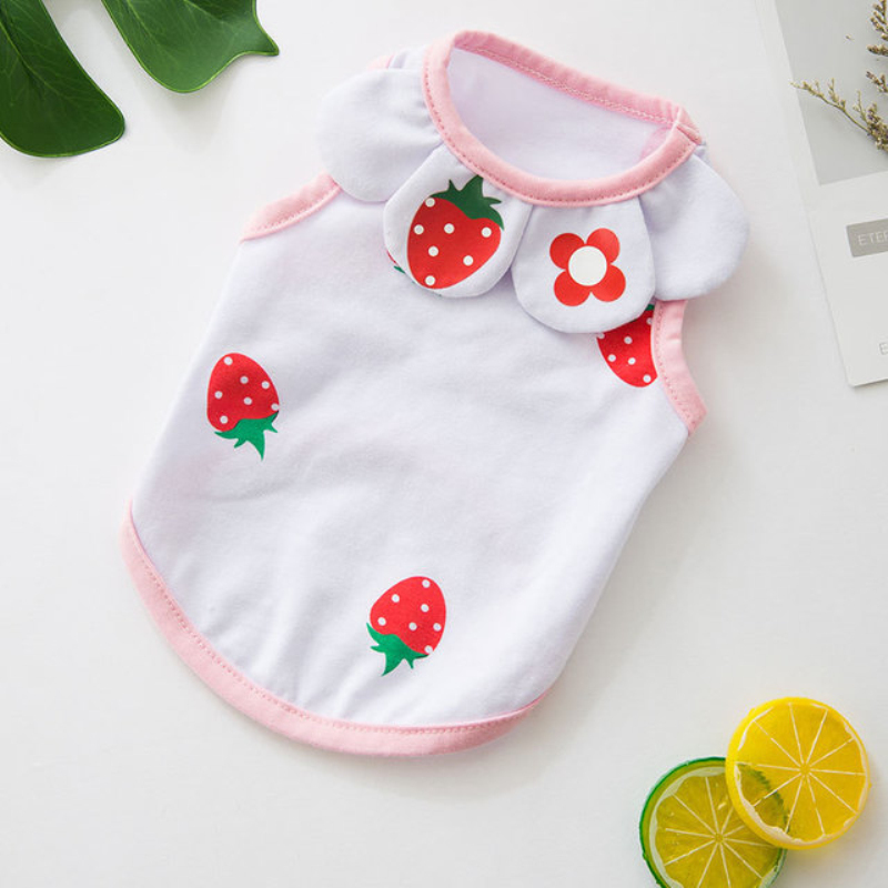Summer Cat Clothes Dog Vest Puppy Clothing Cute Strawberry Pet Outfit Poodle Bichon Pomeranian Schnauzer Dog Clothing Costume, White
Summer Cat Clothes Dog Vest Puppy Clothing Cute Strawberry Pet Outfit Poodle Bichon Pomeranian Schnauzer Dog Clothing Costume, White