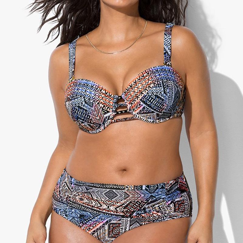 Women Plus Size Bandage Printing Padded Bra Bikini Split Body Swimsuit Beachwear women's swimming suit 2020
Women Plus Size Bandage Printing Padded Bra Bikini Split Body Swimsuit Beachwear women's swimming suit 2020