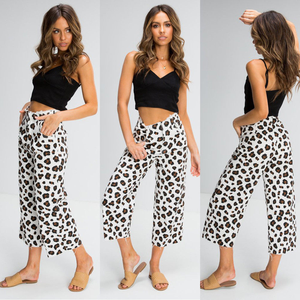 2019 Women Wide Leg High Waist Leopard Printed Loose Casual Calf-length Pants -XL, As pic
2019 Women Wide Leg High Waist Leopard Printed Loose Casual Calf-length Pants -XL, As pic