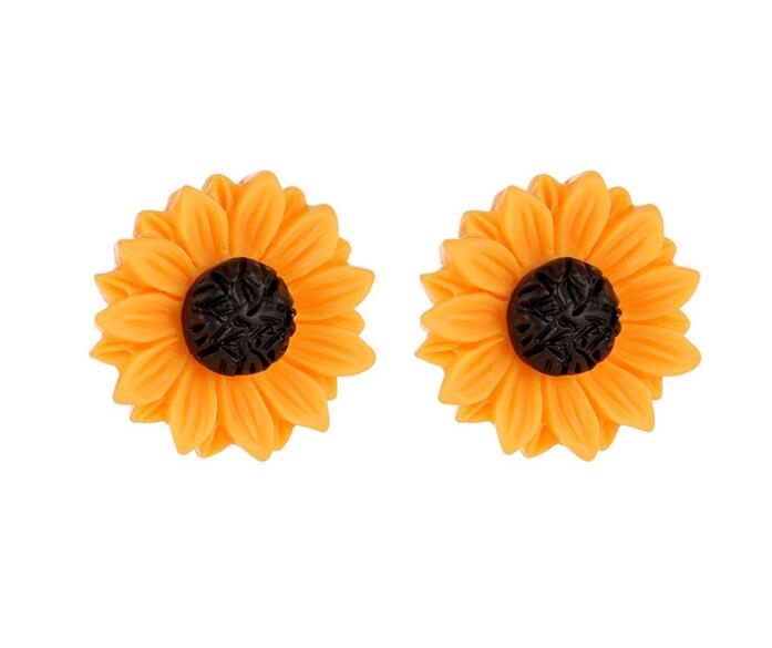 Wholesale-2019 New Fashion Sun flower Earrings & Necklace Jewelry Sets Feminine Fashion Sunflower Stud Necklace Wholesale Jewelry