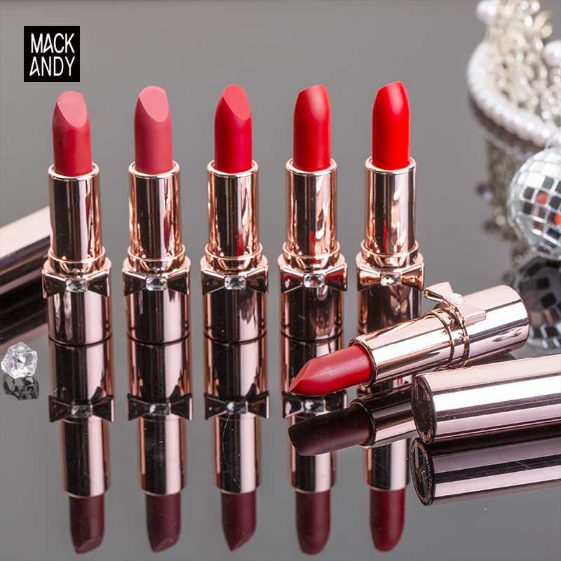 Lipstick Mack Andy Matte Diamond Butterfly Style Cherry Pumpkin Beans Red Long Lasting Waterproof Moisture AC198, 16
Lipstick Mack Andy Matte Diamond Butterfly Style Cherry Pumpkin Beans Red Long Lasting Waterproof Moisture AC198, 16