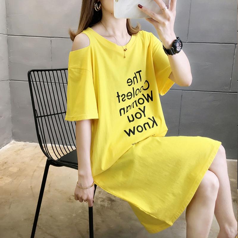 Women Straight Dress Cold Shoulder Letters Print Summer Dress 2020 Short Sleeve O-neck Korean Harajuku Street T Shirt Dress#J30, Green
Women Straight Dress Cold Shoulder Letters Print Summer Dress 2020 Short Sleeve O-neck Korean Harajuku Street T Shirt Dress#J30, Green