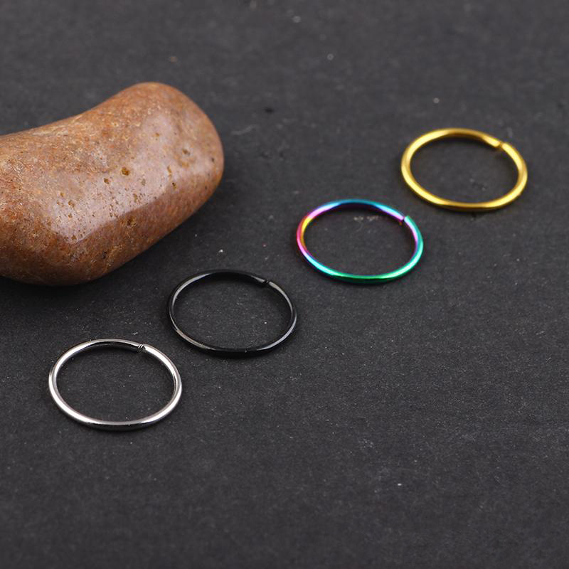 Stainless Hoop Nose Ring And Stud Cartilage Hoop Septum Tragus Piercing Earring Body Jewelry 20G Mix 100pcs 6/8/10mm
