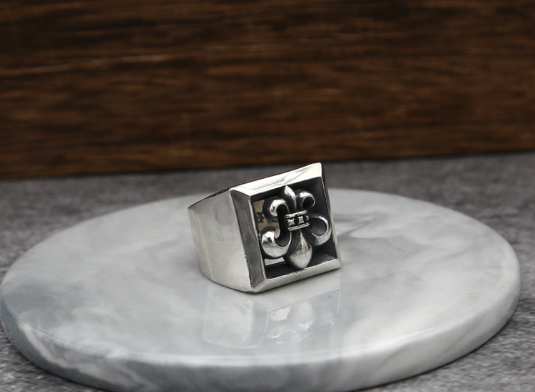 High quality 925 sterling silver fashion jewelry vintage style designer anchor hollow out cut ring American cross design free shipping