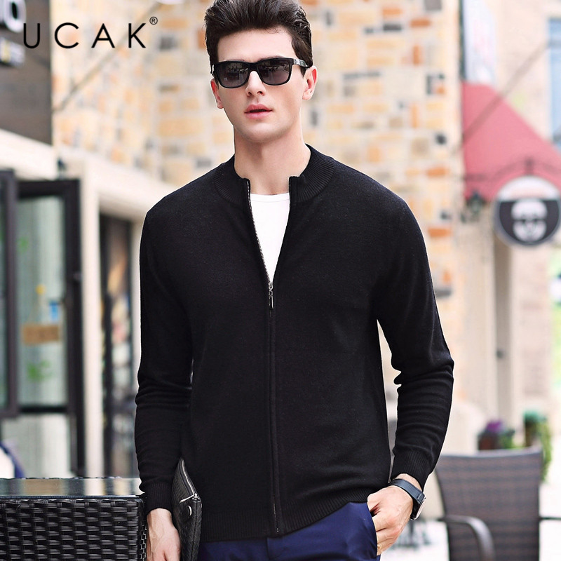 UCAK Brand Pure Merino Wool Sweatercoat Men 2020 New Arrival Solid Zipper Fashion Style Pull Homme Spring Autumin Sweater U3172, Black
UCAK Brand Pure Merino Wool Sweatercoat Men 2020 New Arrival Solid Zipper Fashion Style Pull Homme Spring Autumin Sweater U3172, Black