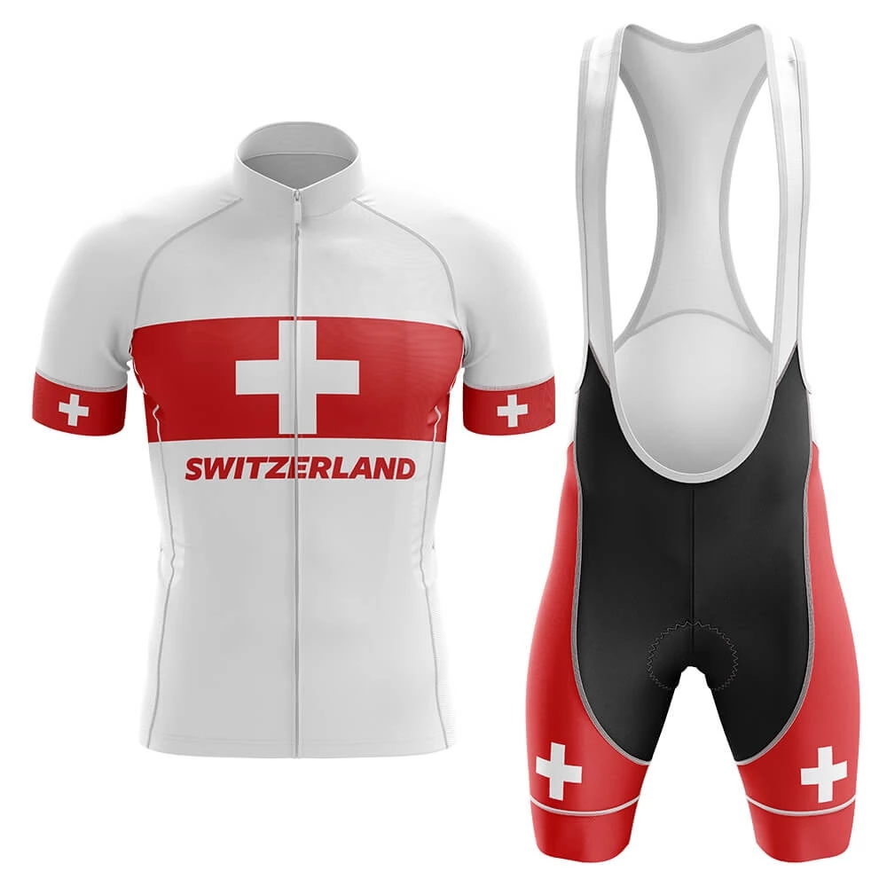 New 2025 Switzerland Cycling Team Jersey 19D pad Bike Shorts Set Quick Dry Ropa Ciclismo Mens Pro BICYCLING Maillot Culotte Wear