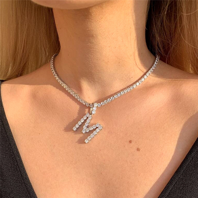 Custom Name Initial Letters Necklaces Silver Iced Out Chain Personalized Women Girls Rhinestone 26 Alphabets Pendant Hip Hop Choker Jewelry
Custom Name Initial Letters Necklaces Silver Iced Out Chain Personalized Women Girls Rhinestone 26 Alphabets Pendant Hip Hop Choker Jewelry