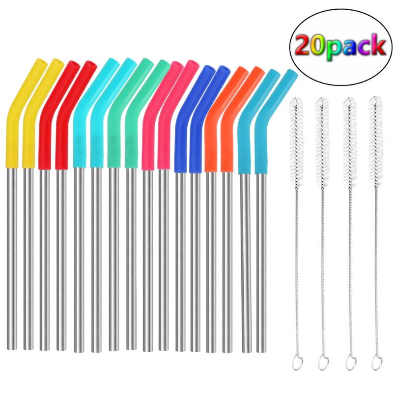 20 Silicone Tips Reusable Stainless Steel Straw Colorful Caps Teeth Protector Bar Accessories
20 Silicone Tips Reusable Stainless Steel Straw Colorful Caps Teeth Protector Bar Accessories
