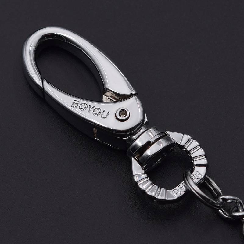 stainless steel hip hop Fashion Men Women Keychain Anti-lost Long Chain Key Ring Metal Car Key Chain Bag Charms Pendant