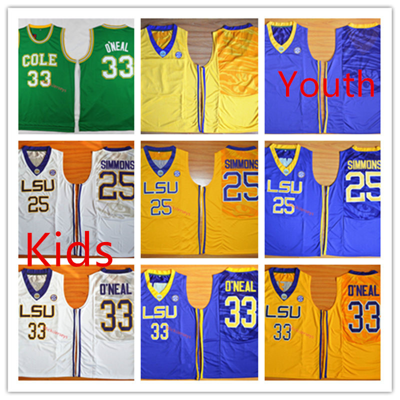Kids NCAA LSU Tigers #25 Ben Simmons Basketball Jersey Youth #33 Shaquille O'Neal LSU Tigers Jersey S-2XL, Black;red
Kids NCAA LSU Tigers #25 Ben Simmons Basketball Jersey Youth #33 Shaquille O'Neal LSU Tigers Jersey S-2XL, Black;red