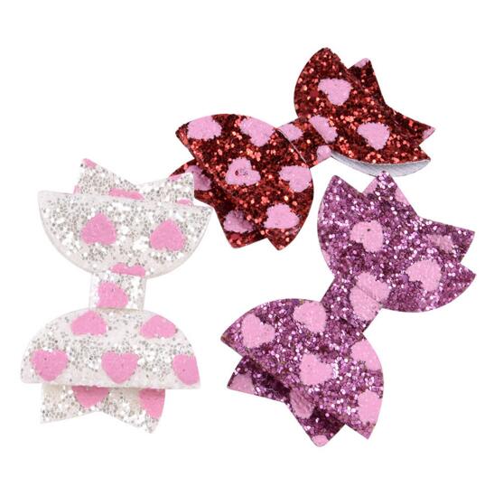 New Kids hair Bows accessories Sets Sequin Peach Heart Design Bow boutique Hair accessory barrettes Girls Hair Pin Set hairs Clips