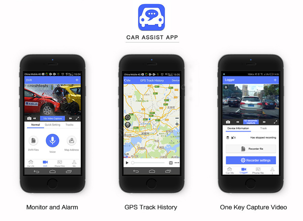 HD 7 Inch Car DVR 3G Android GPS Recorder HD 1080P Dual Lens Camcorder Bluetooth Wifi 16GB Navigation Maps