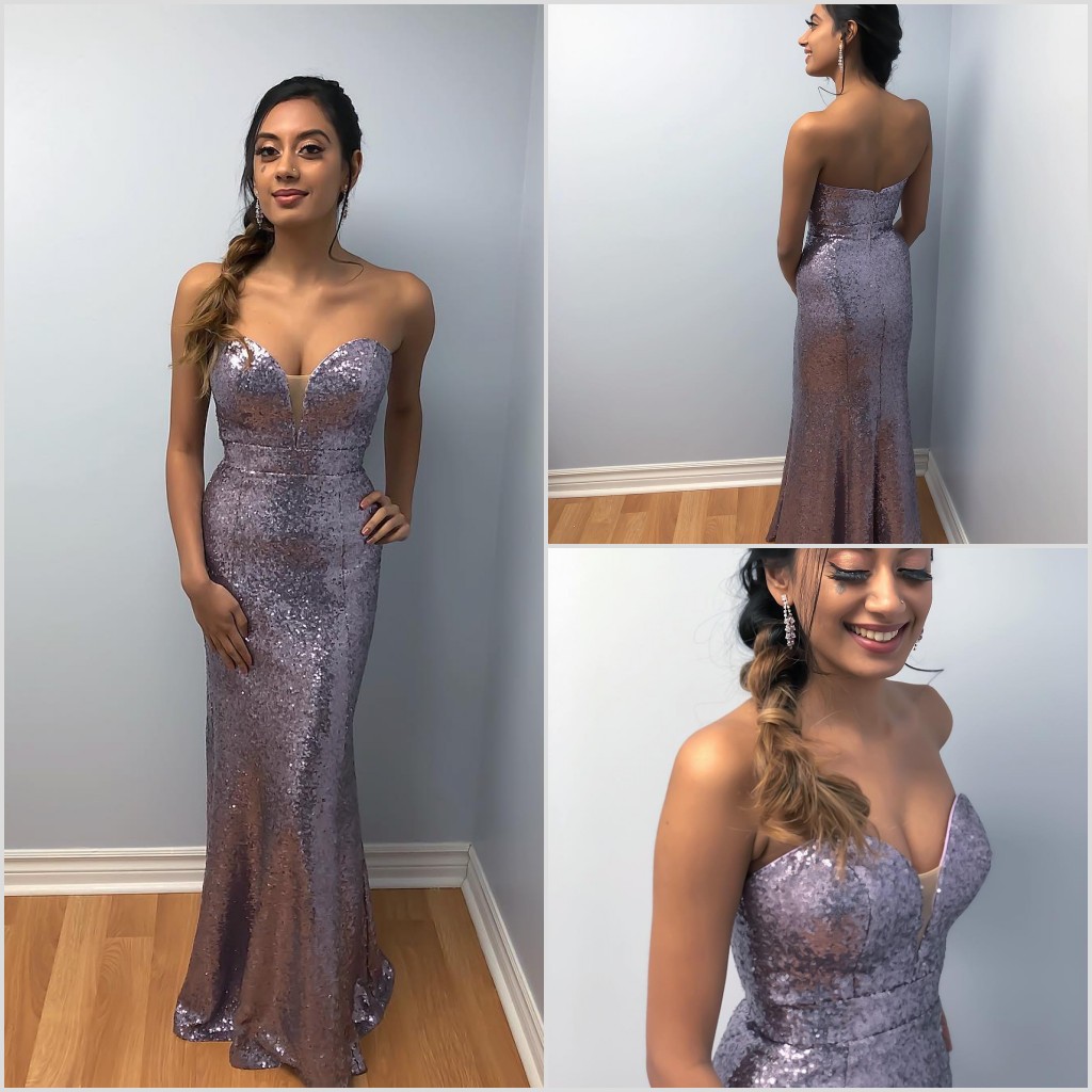 Modest Customized Mermaid Sleeveless Prom Dresses Strapless Evening Dress Sequined Floor Length Zipper Formal Party Bridesmaid Gown