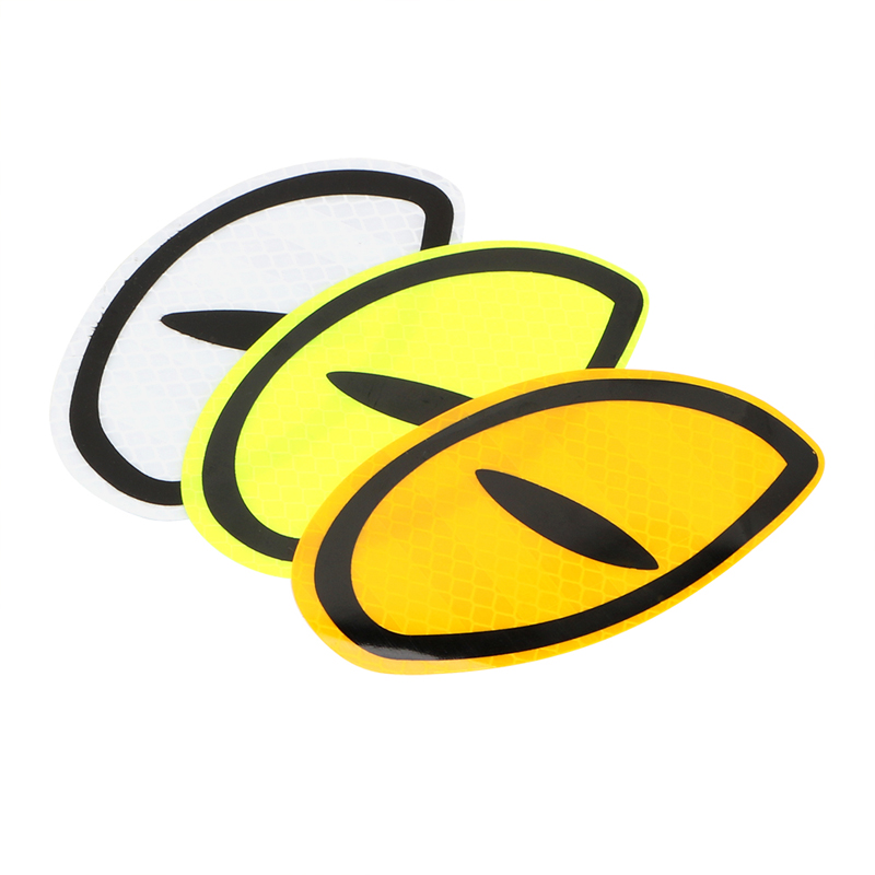 Car Reflective Cat Eyes Sticker 2pcs/Set Motorcycle Warning Stickers Rearview Mirror Decals For Auto Notebook Guitar skateboard Luggage Decorate