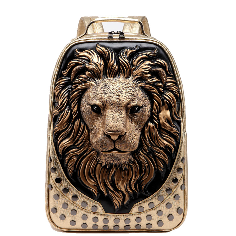 Designer Handbag MCO 3D Embossed Lion Head Studded Rivet Gother Men Backpack Women PU Leather Soft Travel Backpacks Laptop School Halloween, Gold
Designer Handbag MCO 3D Embossed Lion Head Studded Rivet Gother Men Backpack Women PU Leather Soft Travel Backpacks Laptop School Halloween, Gold