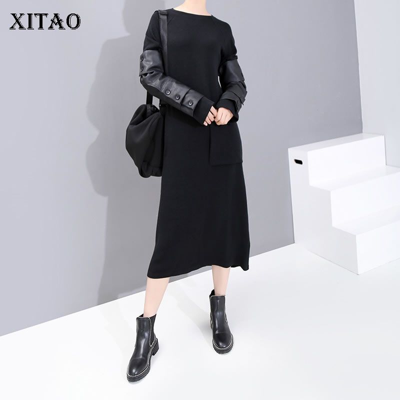 XITAO Hit Color Long Straight Dress Pleated Pullover Patchwork Full Sleeve Fashion New Goddess Fan Minority Casual Dress DMY1741, Green dmy1741
XITAO Hit Color Long Straight Dress Pleated Pullover Patchwork Full Sleeve Fashion New Goddess Fan Minority Casual Dress DMY1741, Green dmy1741