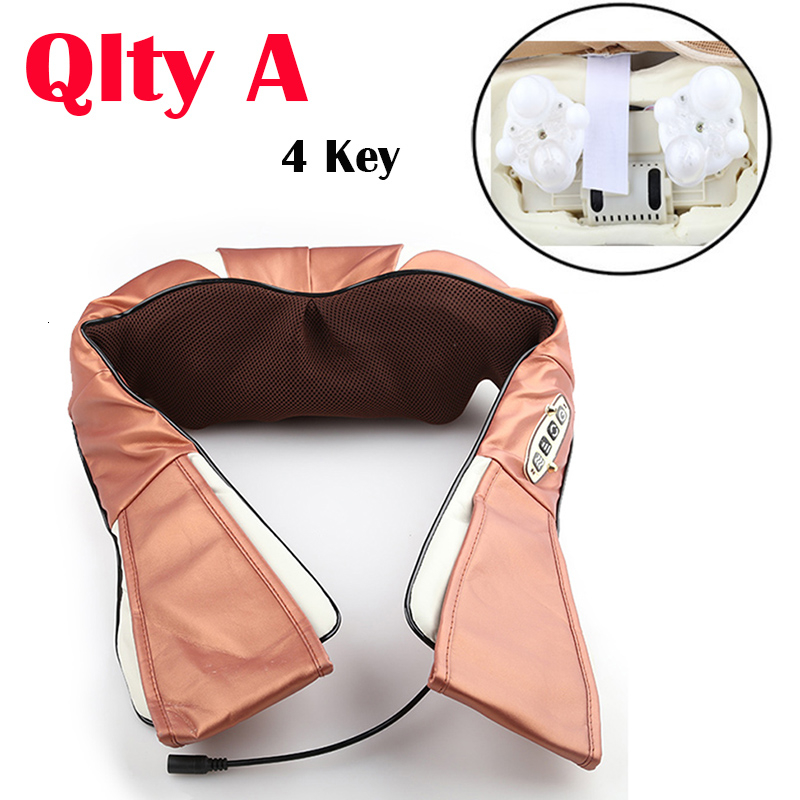 3D kneading Shiatsu Cervical Back Neck Massager Shawl Electric Roller Heat Device Manual China Home Car Shoulder Massage Machine T191116