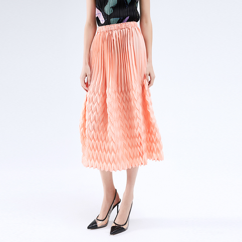 Tencel pleated skirts womens 2020 summer long a-line skirt female Miyake pleated high waist drape pink tulle aesthetic skirt, Orange pink
Tencel pleated skirts womens 2020 summer long a-line skirt female Miyake pleated high waist drape pink tulle aesthetic skirt, Orange pink