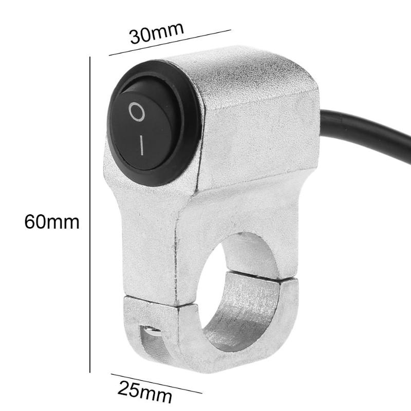 Metal Aluminum 2-Wire 7/8in Motorcycle Handlebar Headlight On/Off Switch LED Light Waterproof Motorcycle Accessory