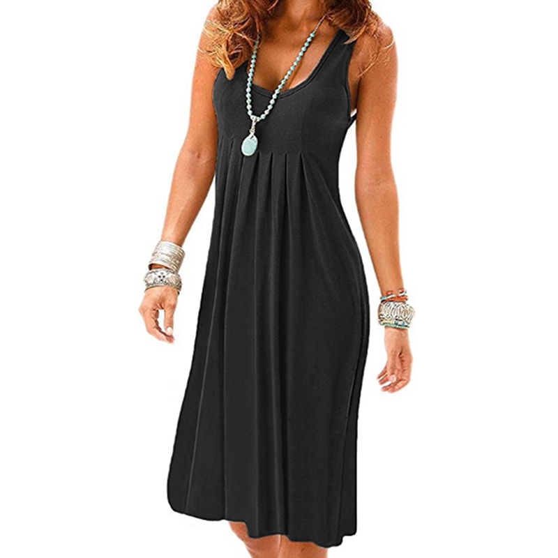 2019 Summer Solid Color Party Dress Bottom Dresses Women Summer Sexy Solid Sleeveless Plain Pleated Casual Beach Tank Dress, Wine red
2019 Summer Solid Color Party Dress Bottom Dresses Women Summer Sexy Solid Sleeveless Plain Pleated Casual Beach Tank Dress, Wine red