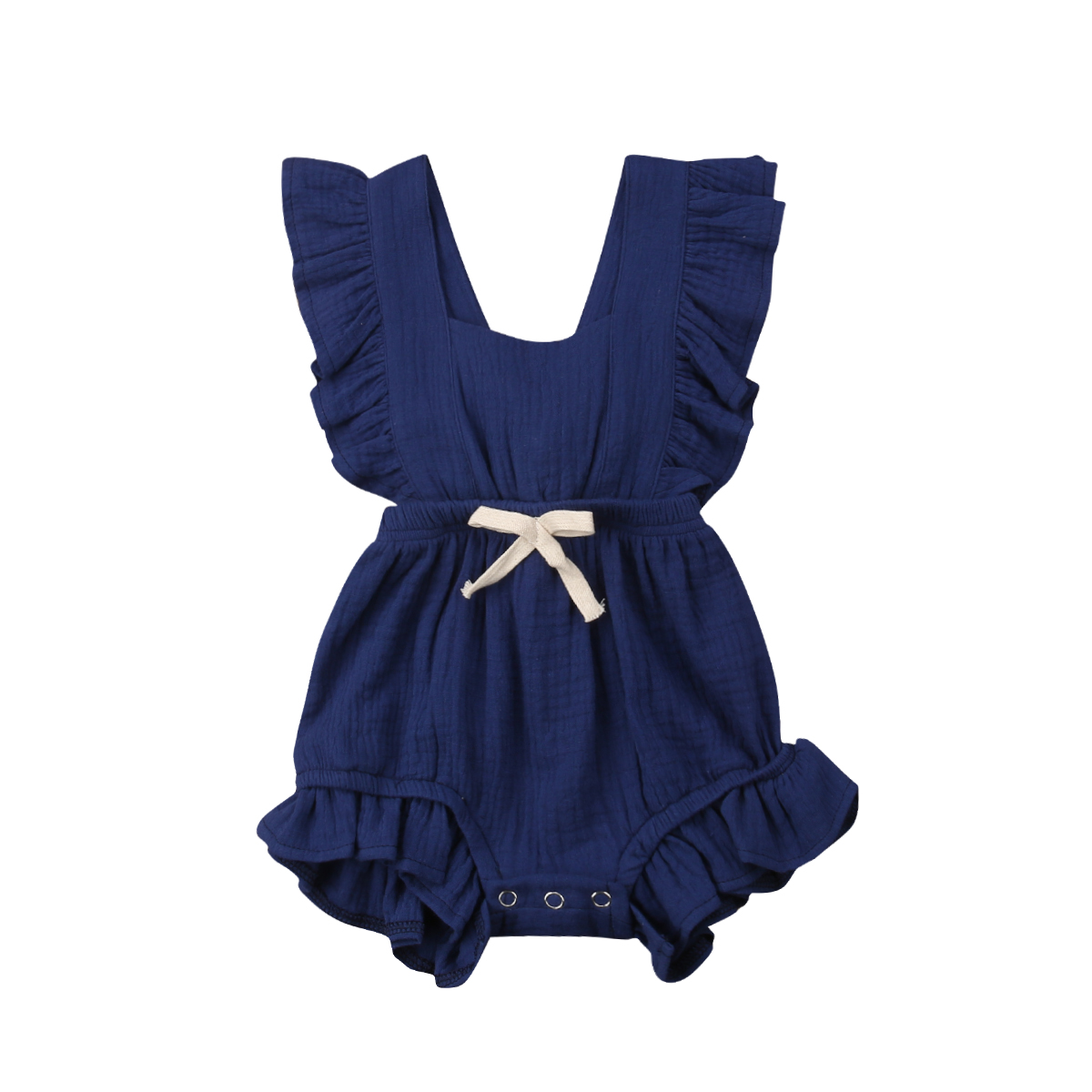 6 Color Cute Baby Girl Ruffle Solid Color Romper Jumpsuit Outfits Sunsuit for Newborn Infant Children Clothes Kid Clothing