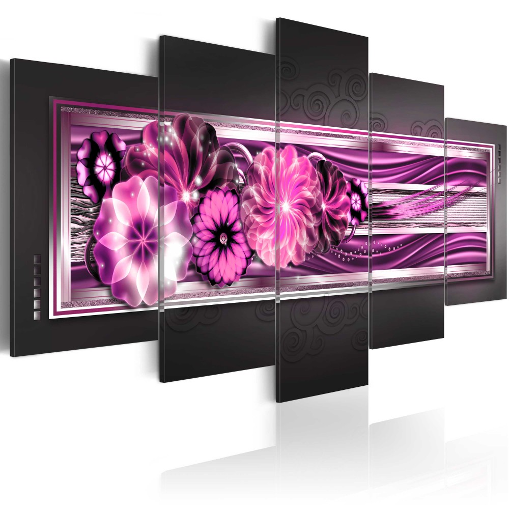 Unframed 5 Piece Picture Flower Canvas Art Print Oil Painting Wall Pictures for Living Room Bedroom Decoration,Choose Color And Size(No Fram