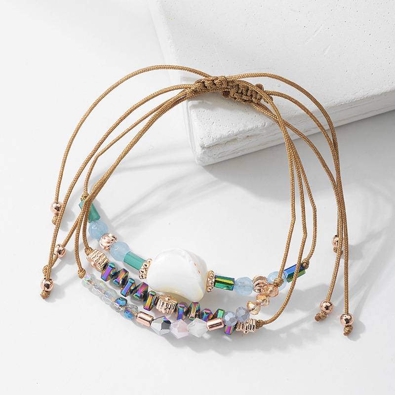 Natural stone hand-woven bracelet boho jewelry beaded ladies men's link wrist stretch chain bracelet set