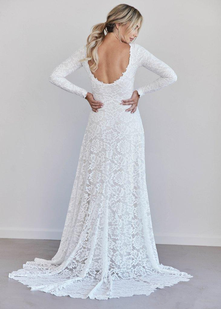 vintage bohemian country wedding dresses full lace long sleeve backless sexy wedding dress bridal gowns custom made vestidos de noiva