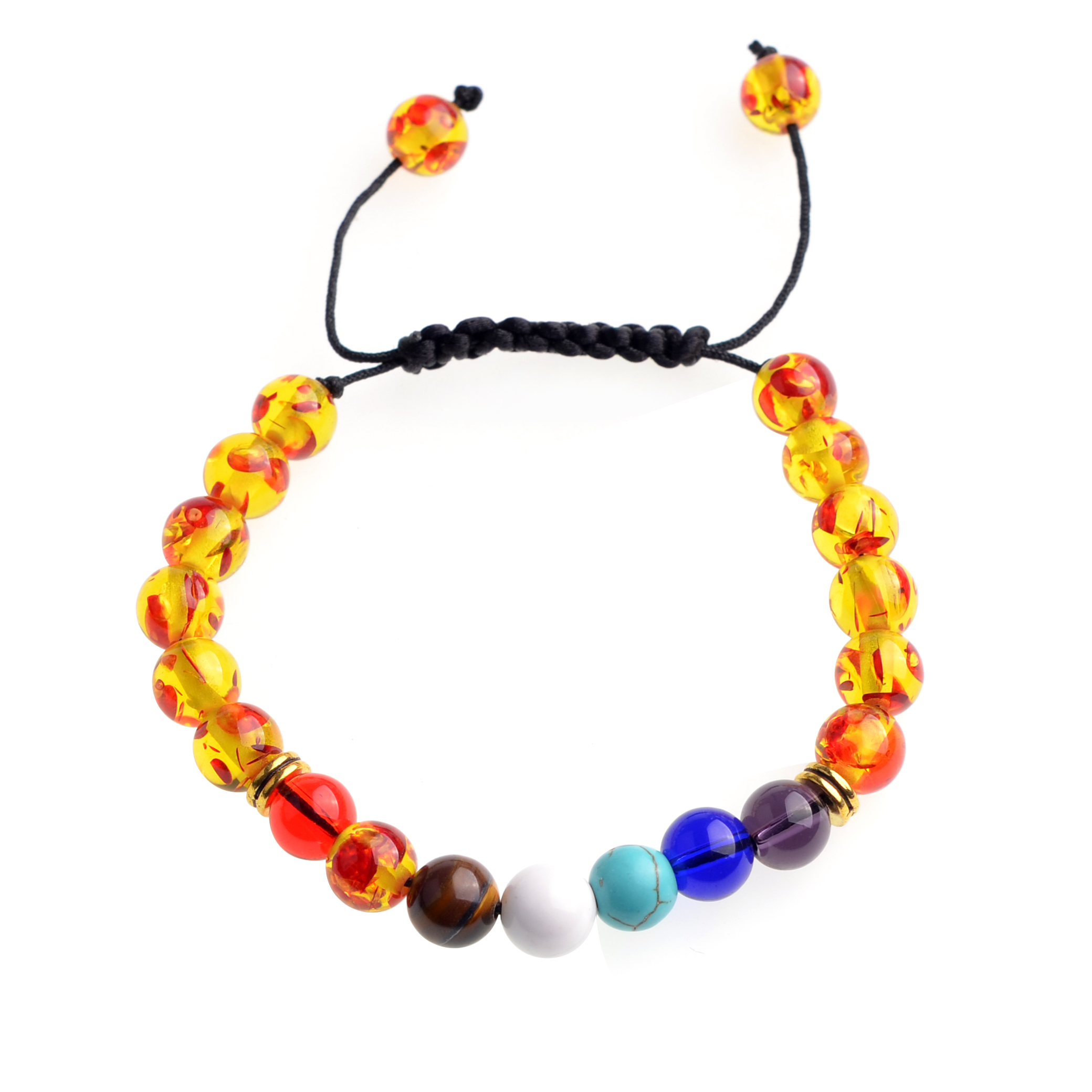 Seven Chakra Bracelets Men and Women Fashion Personality Popular Aromatherapy Essential Oil Diffuser Bracelet Braided Rope