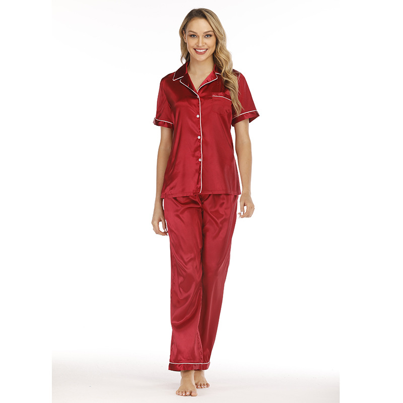 Womens Silk Satin Pajamas Pyjamas Set short Sleeve Sleepwear Pijama Pajamas Suit Female Sleep Two Piece Set Loungewear Plus Size, Black
Womens Silk Satin Pajamas Pyjamas Set short Sleeve Sleepwear Pijama Pajamas Suit Female Sleep Two Piece Set Loungewear Plus Size, Black