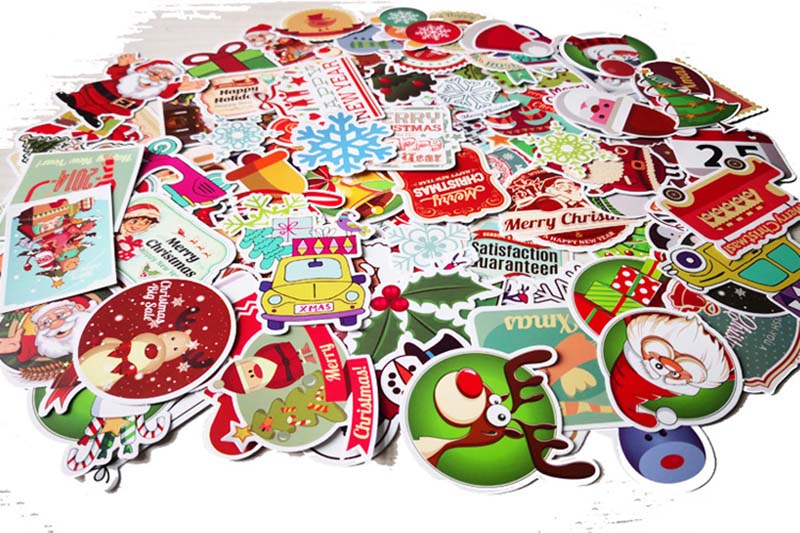 100pcs Waterproof Christmas Car Stickers and Decals for Laptop, Water Bottles, Macbook, Computer, Skateboard, Luggage Decal Graffiti Patches