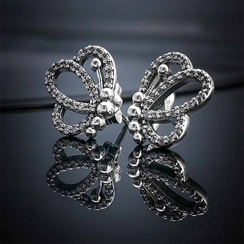 High-quality 100% S925 Sterling Silver Stud Earrings European Pandora Style Jewelry Butterfly Outlines Stud Earrings, Golden;silver
High-quality 100% S925 Sterling Silver Stud Earrings European Pandora Style Jewelry Butterfly Outlines Stud Earrings, Golden;silver