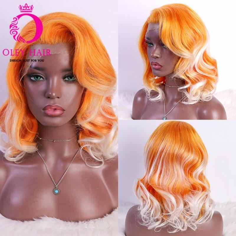 OLEY Heat Resistant Ombre Synthetic Lace Front Wig Glueless Orange White Short Wig Fashion Wavy Cosplay Wigs For Black Women, Ombre color
OLEY Heat Resistant Ombre Synthetic Lace Front Wig Glueless Orange White Short Wig Fashion Wavy Cosplay Wigs For Black Women, Ombre color